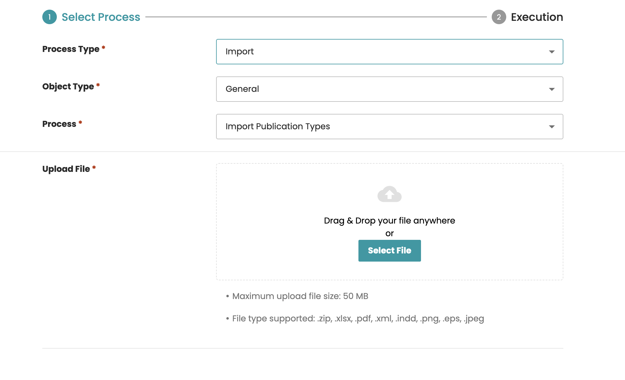 Import publication types process
